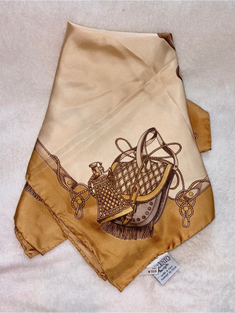 Vintage Accento Italian Equestrian Silk Scarf - Picture 2 of 7